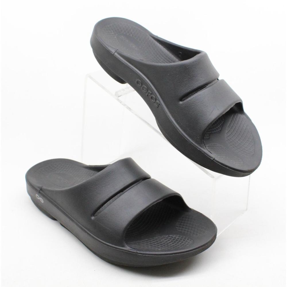 Oofos Ooahh Black Slide Comfort Sport Recovery Sandal Men's 9 Women's 11 EU 42